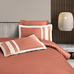 Malako Luxe: Oslo Collection 550TC Cedar Rust 100% Cotton Super King Size Bedding - MALAKO