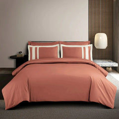 Malako Luxe: Oslo Collection 550TC Cedar Rust 100% Cotton Super King Size Bedding
