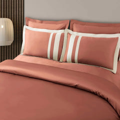 Malako Luxe: Oslo Collection 550TC Cedar Rust 100% Cotton Super King Size Bedding