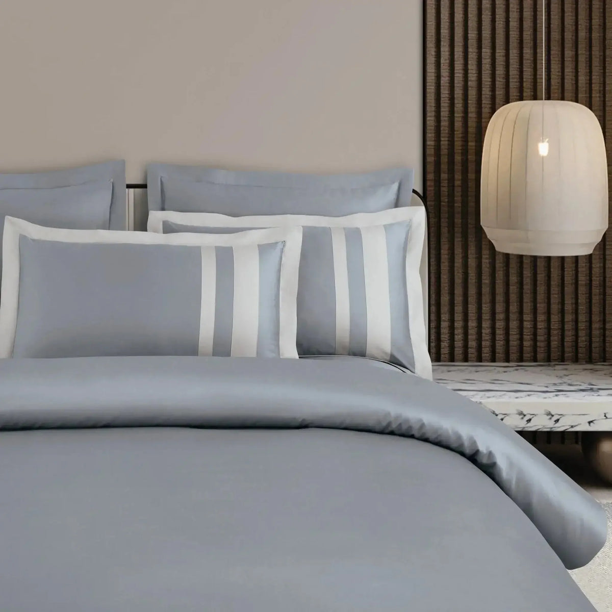 Malako Luxe: Oslo Collection 550TC Grey 100% Cotton Super King Size Bedding