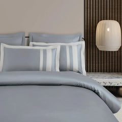 Malako Luxe: Oslo Collection 550TC Grey 100% Cotton Super King Size Bedding