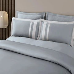 Malako Luxe: Oslo Collection 550TC Grey 100% Cotton Super King Size Bedding