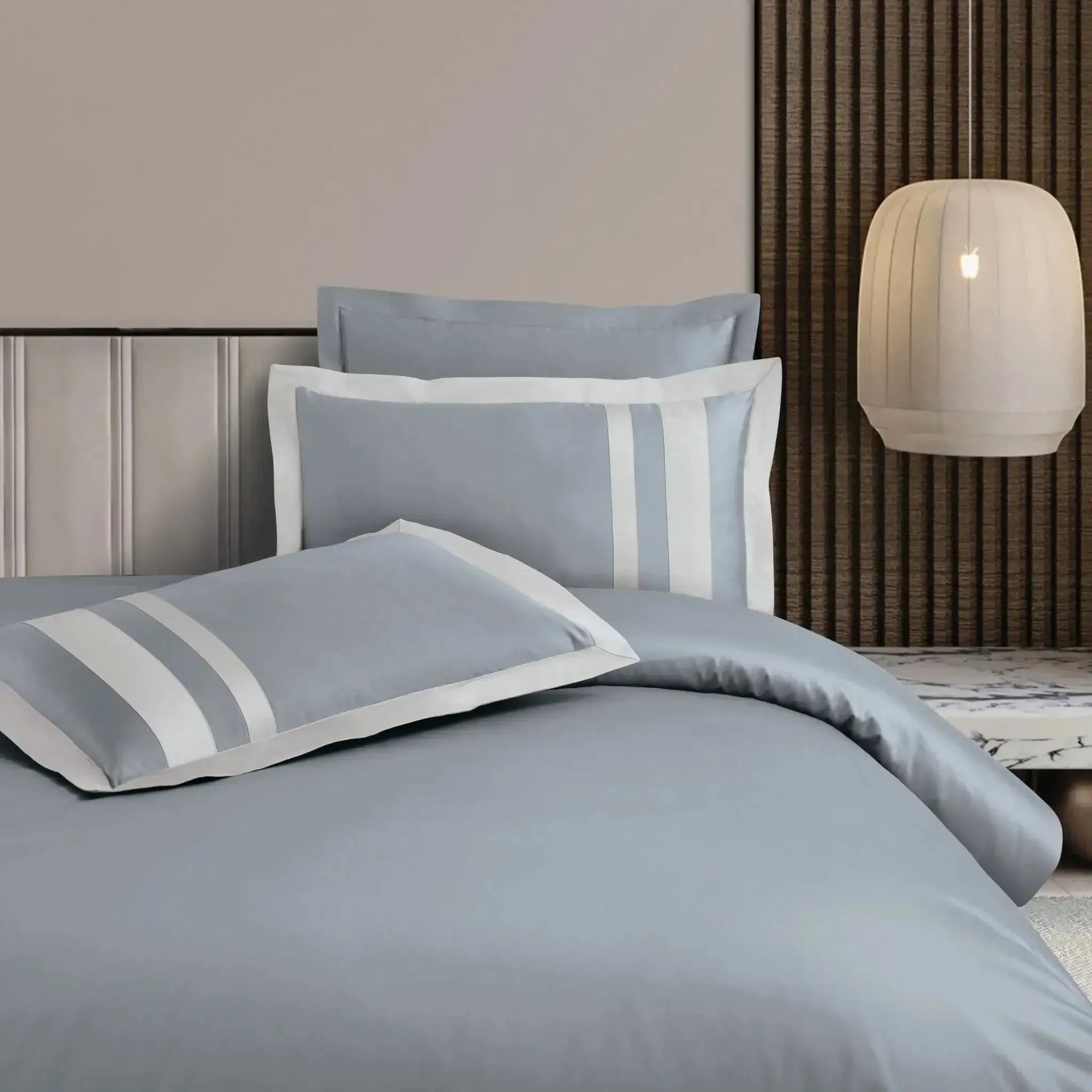 Malako Luxe: Oslo Collection 550TC Grey 100% Cotton Super King Size Bedding