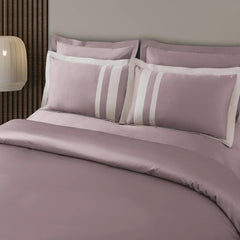 Malako Luxe: Oslo Collection 550TC Mauve/Wine 100% Cotton Super King Size Bedding - MALAKO