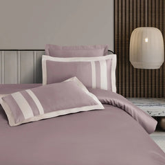 Malako Luxe: Oslo Collection 550TC Mauve/Wine 100% Cotton Super King Size Bedding - MALAKO