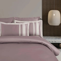 Malako Luxe: Oslo Collection 550TC Mauve/Wine 100% Cotton Super King Size Duvet Cover Set