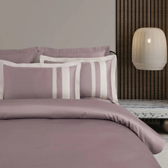 Malako Luxe: Oslo Collection 550TC Mauve/Wine 100% Cotton Super King Size Bedding - MALAKO