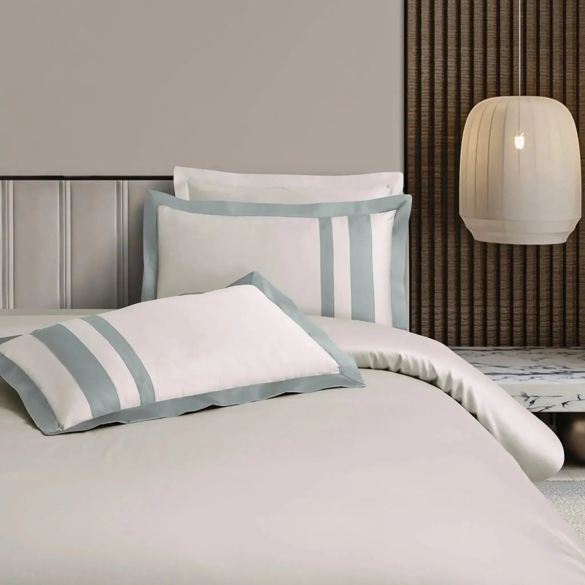 Malako Luxe: Oslo Collection 550TC Olive Beige 100% Cotton Super King Size Bedding