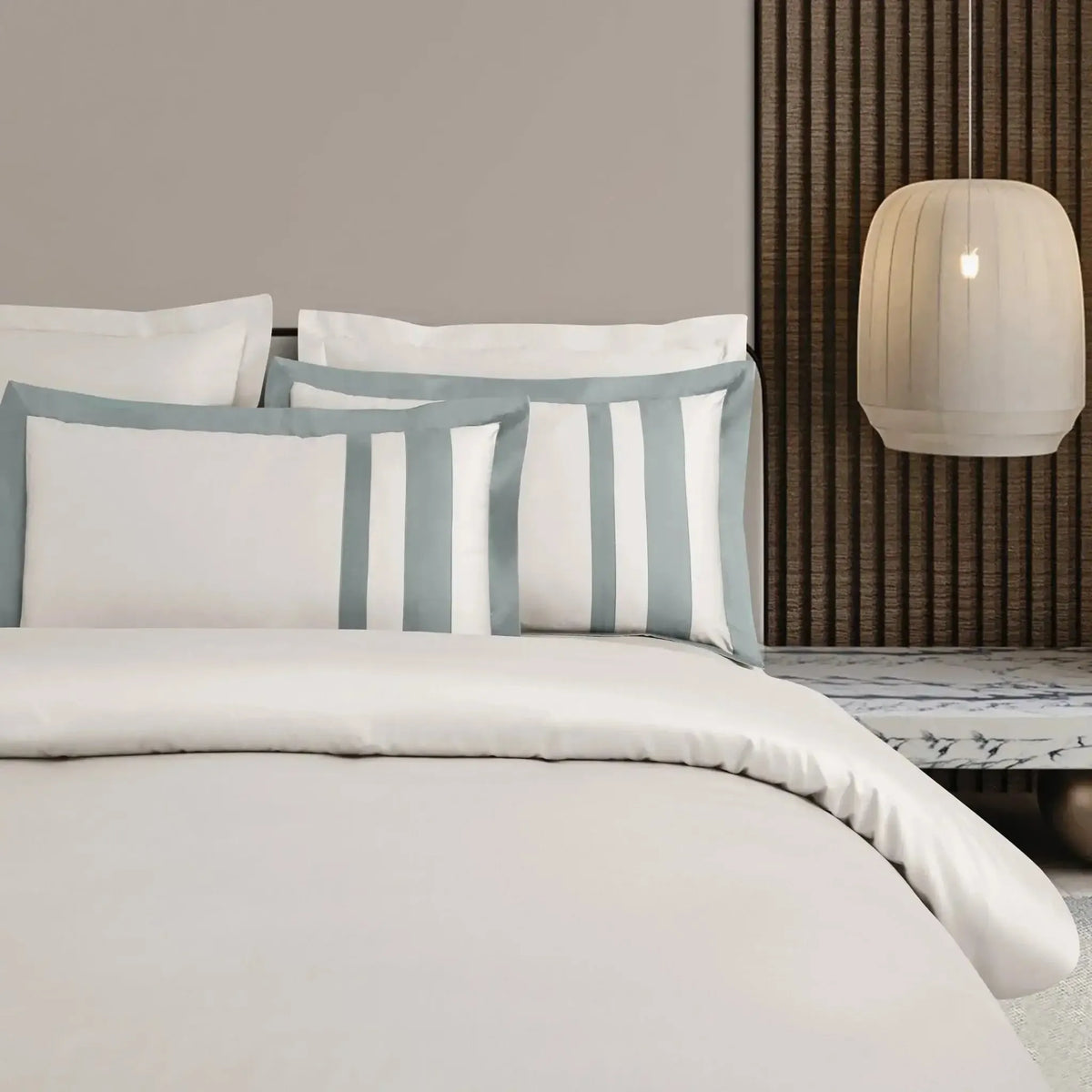 Malako Luxe: Oslo Collection 550TC Olive Beige 100% Cotton Super King Size Bedding