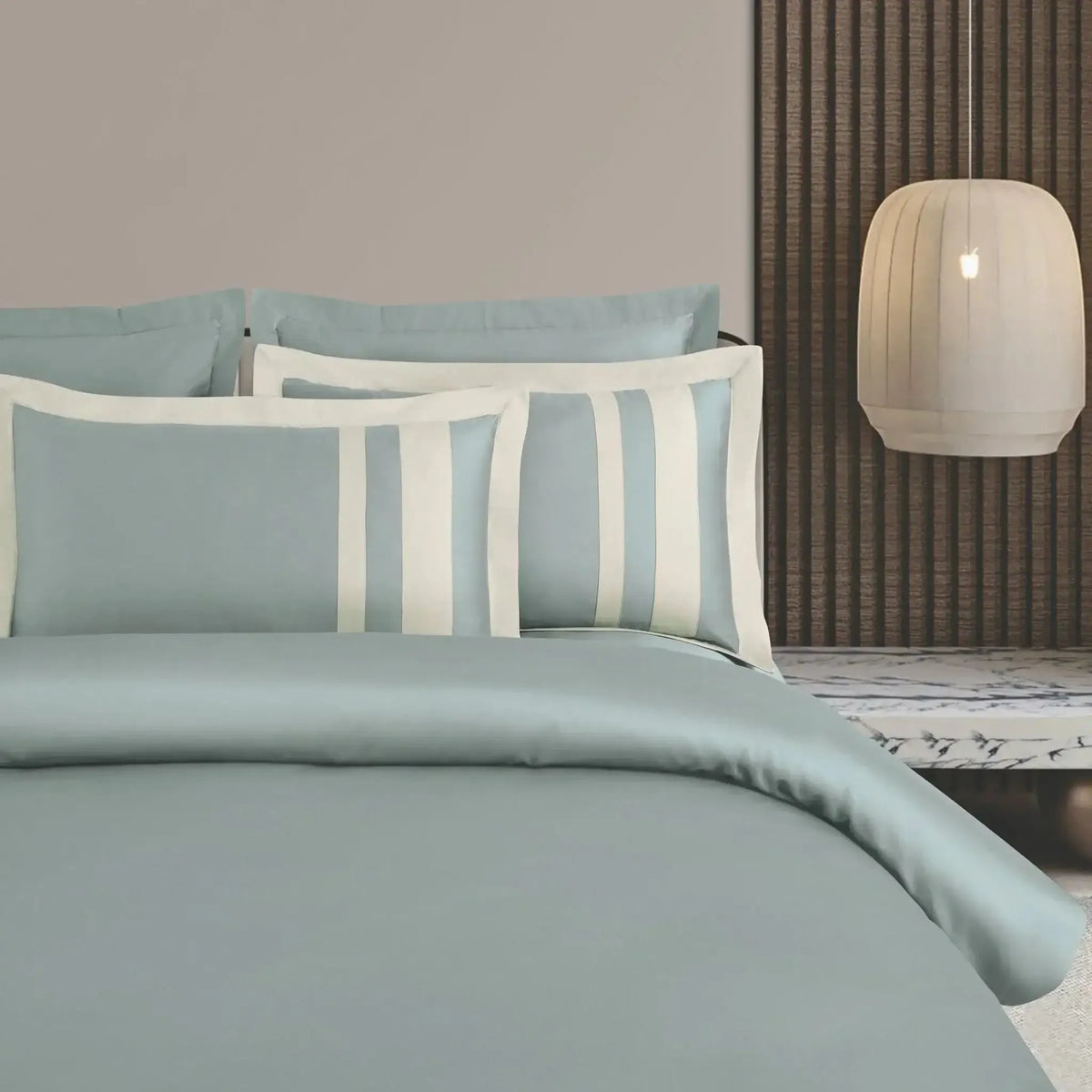 Malako Luxe: Oslo Collection 550TC Olive Green 100% Cotton Super King Size Bedding