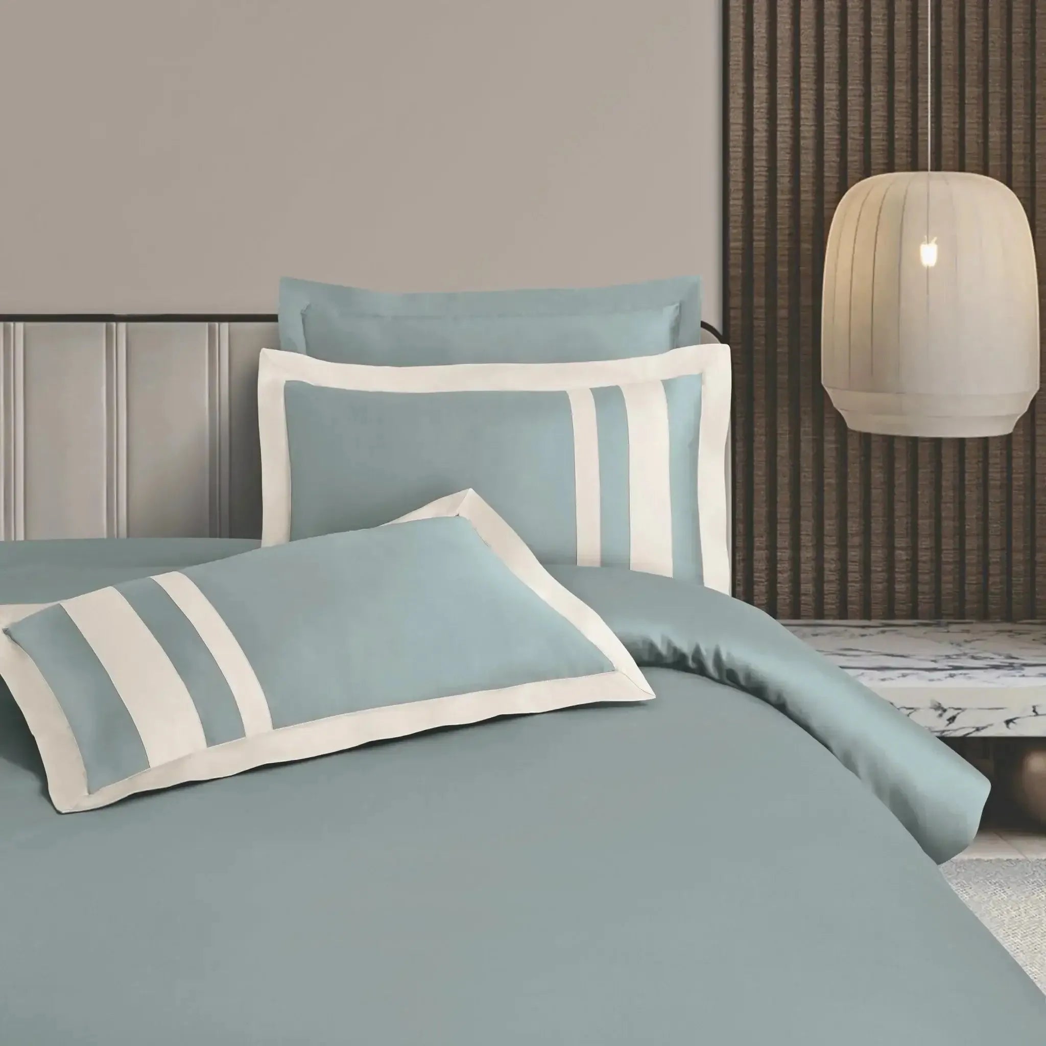 Malako Luxe: Oslo Collection 550TC Olive Green 100% Cotton Super King Size Bedding