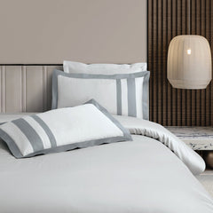 Malako Luxe: Oslo Collection 550TC Silver Grey 100% Cotton Super King Size Bedding - MALAKO