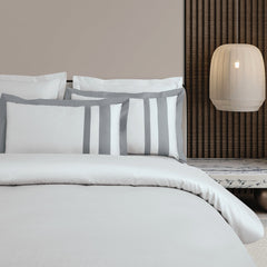 Malako Luxe: Oslo Collection 550TC Silver Grey 100% Cotton Super King Size Bedding - MALAKO