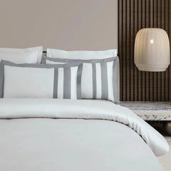 Malako Luxe: Oslo Collection 550TC Silver Grey 100% Cotton Super King Size Bedding