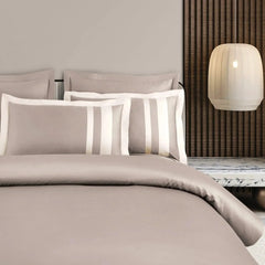 Malako Luxe: Oslo Collection 550TC Taupe Brown 100% Cotton Super King Size Bedding
