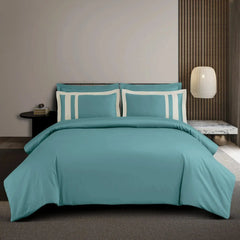 Malako Luxe: Oslo Collection 550TC Teal Green 100% Cotton Super King Size Bedding
