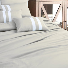 Malako Luxe Solid Duvet Cover Set - Olive Beige 100% Cotton King Size Duvet Set - MALAKO