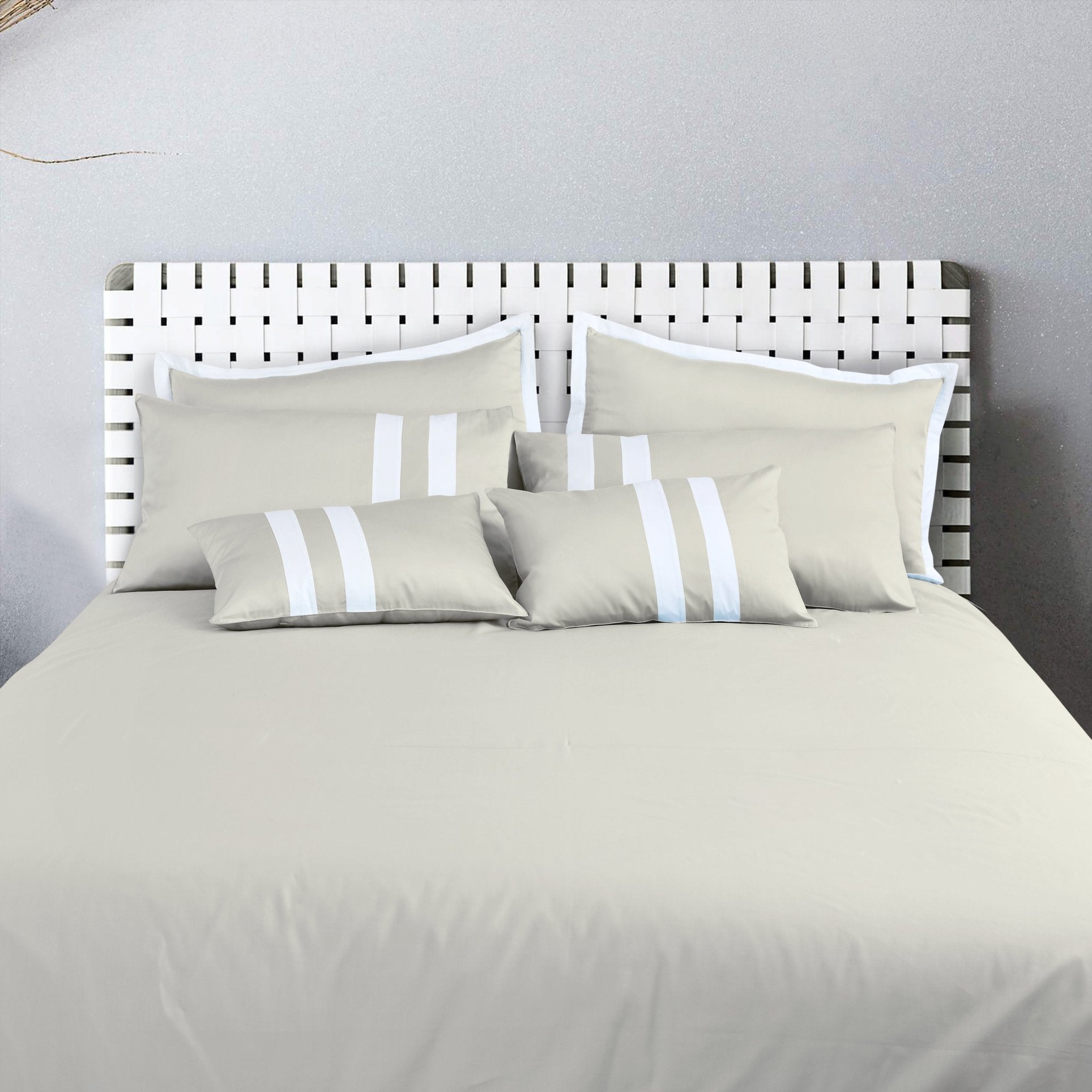 Malako Luxe Solid Duvet Cover Set - Olive Beige 100% Cotton King Size Duvet Set - MALAKO