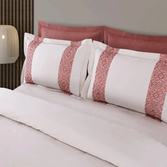 Malako Luxe Stitch & Dream 550 TC Almond Beige & Cedar Premium Embroidered Bedding