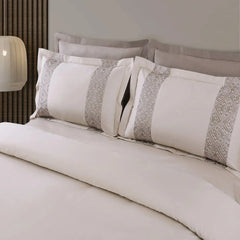 Malako Luxe Stitch & Dream 550 TC Beige & Taupe Premium Embroidered Bedding