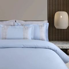 Malako Luxe Stitch & Dream 550 TC Blue & Silver Premium Embroidered Bedding