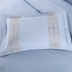Malako Luxe Stitch & Dream 550 TC Blue & Silver Premium Embroidered Bedding