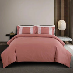 Malako Luxe Stitch & Dream 550 TC Cedar & Almond Beige Premium Embroidered Bedding