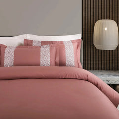 Malako Luxe Stitch & Dream 550 TC Cedar & Almond Beige Premium Embroidered Bedding