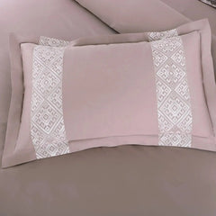 Malako Luxe Stitch & Dream 550 TC Deep Mauve/Wine Premium Embroidered Bedding