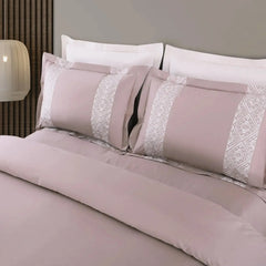 Malako Luxe Stitch & Dream 550 TC Deep Mauve/Wine Premium Embroidered Bedding