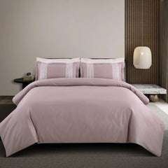 Malako Luxe Stitch & Dream 550 TC Deep Mauve/Wine Premium Embroidered Bedding