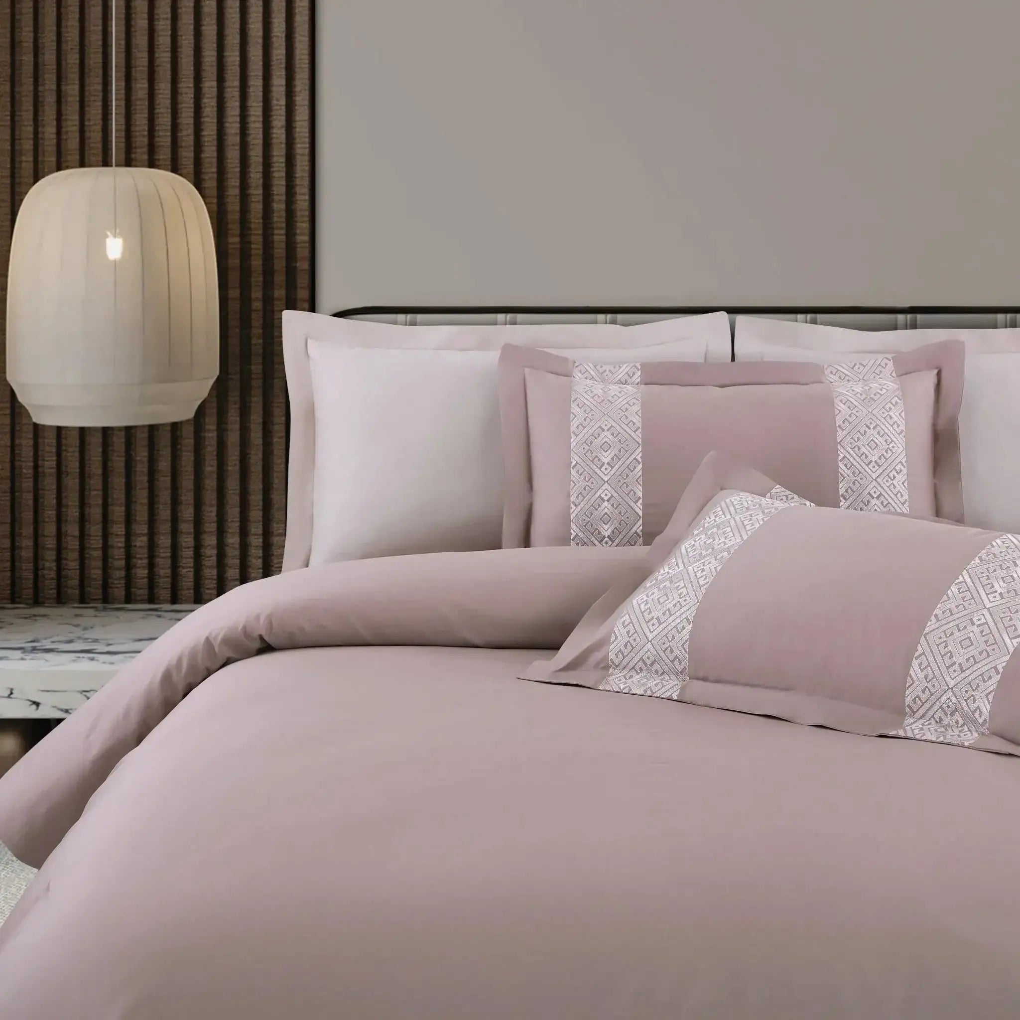 Malako Luxe Stitch & Dream 550 TC Deep Mauve/Wine Premium Embroidered Bedding