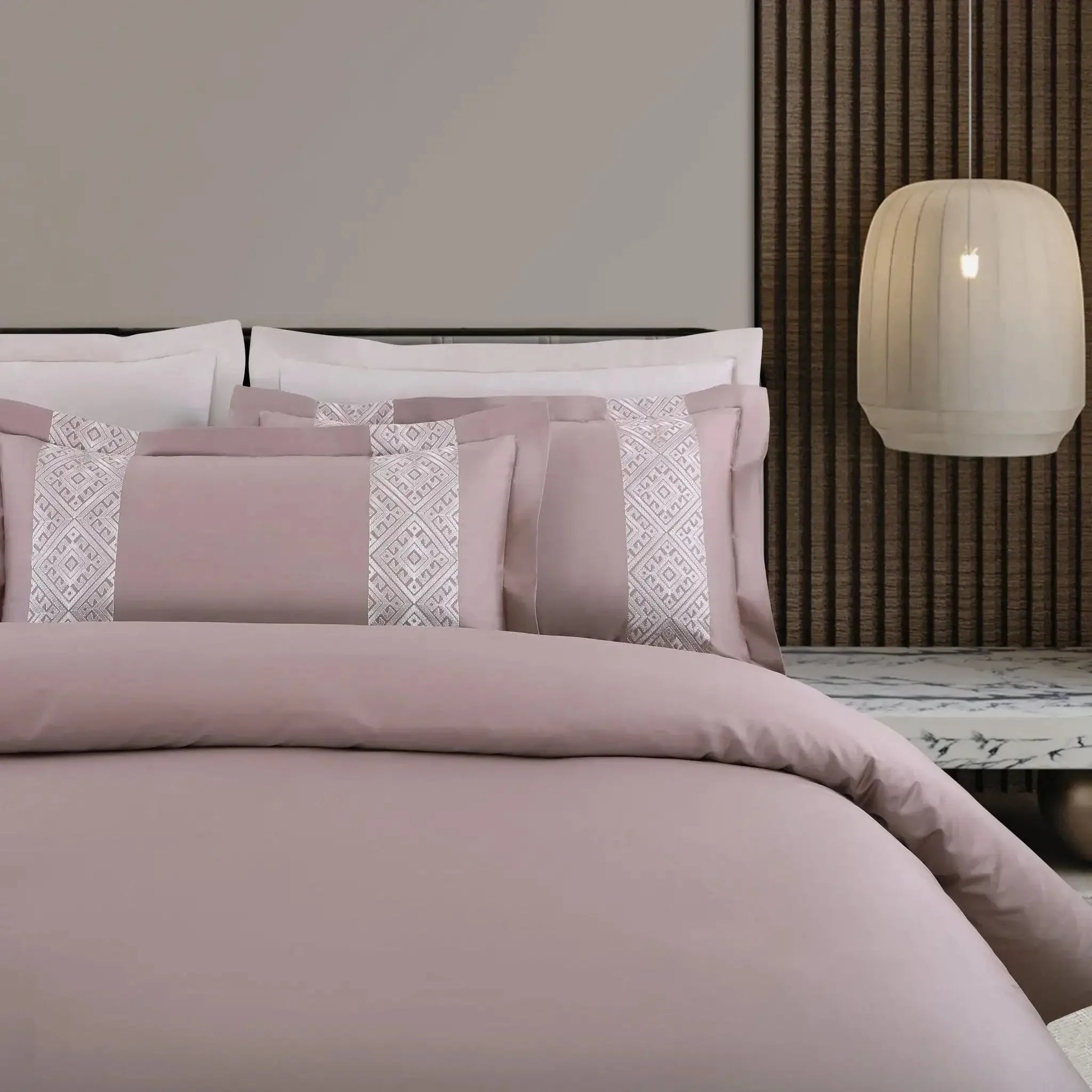 Malako Luxe Stitch & Dream 550 TC Deep Mauve/Wine Premium Embroidered Bedding
