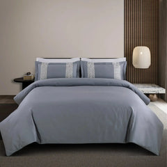 Malako Luxe Stitch & Dream 550 TC Taupe & Beige Premium Embroidered Bedding