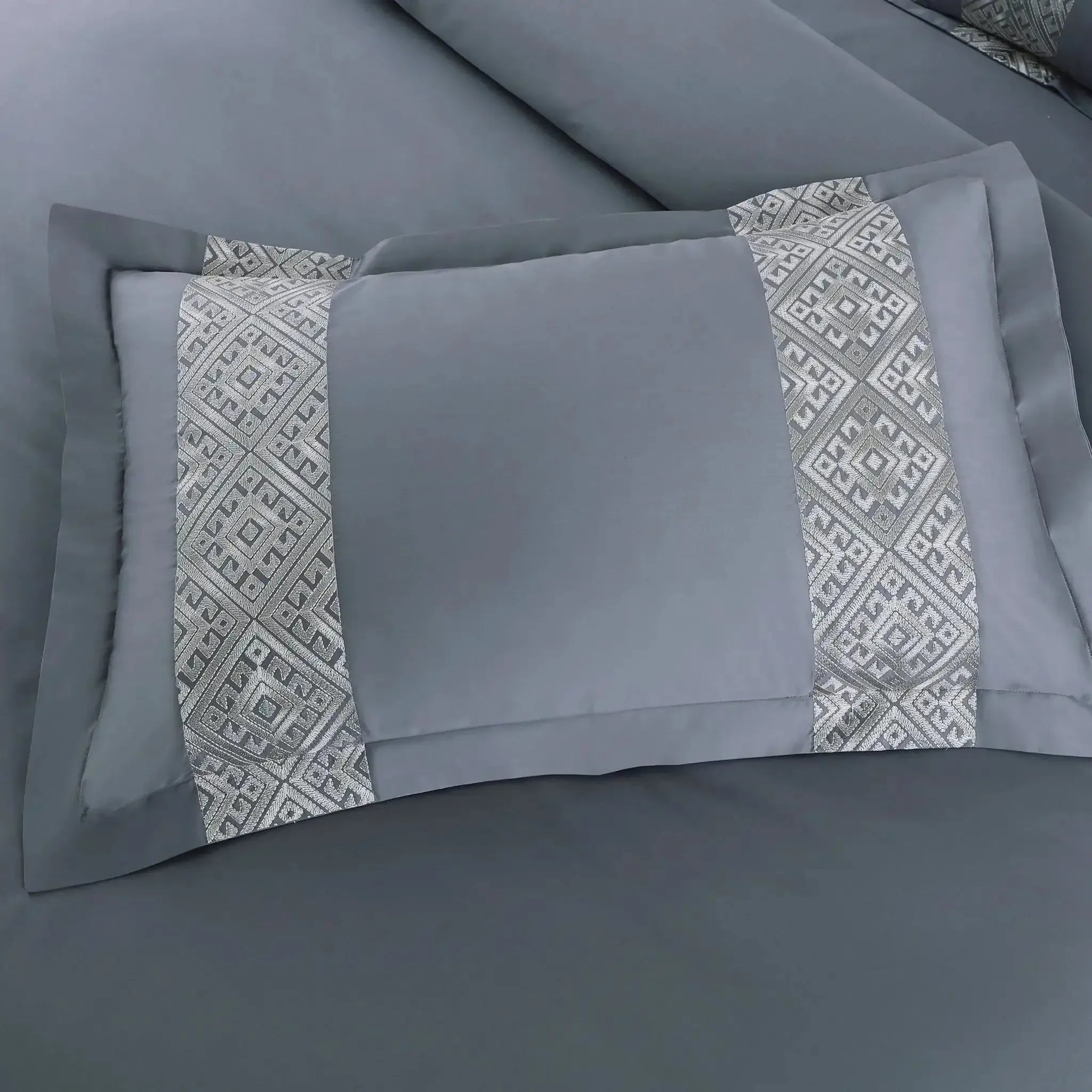 Malako Luxe Stitch & Dream 550 TC Taupe & Beige Premium Embroidered Bedding