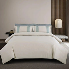 Malako Luxe Stitch & Dream 550 TC Olive Beige Premium Embroidered Bedding