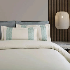 Malako Luxe Stitch & Dream 550 TC Olive Beige Premium Embroidered Bedding