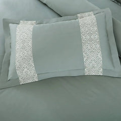 Malako Luxe Stitch & Dream 550 TC Olive & Beige Premium Embroidered Bedding