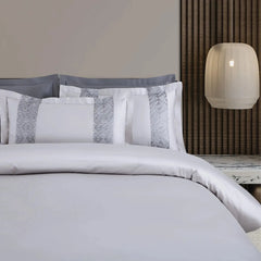 Malako Luxe Stitch & Dream 550 TC Silver & Grey Premium Embroidered Bedding