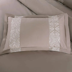 Malako Luxe Stitch & Dream 550 TC Taupe & Beige Premium Embroidered Bedding