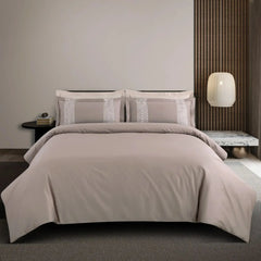 Malako Luxe Stitch & Dream 550 TC Taupe & Beige Premium Embroidered Bedding