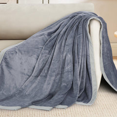 Malako Plush Grey Double Bed AC Blanket - MALAKO