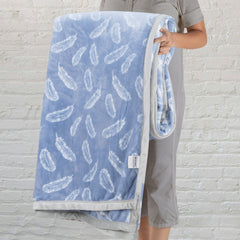 Malako Plush Pigeon Blue Double Bed AC Blanket - MALAKO