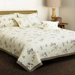 Malako Royale Quilted Bed Cover - Fohn Botanic 100% Cotton King Size Bedspread