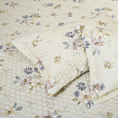 Malako Royale Quilted Bed Cover - Fohn Botanic 100% Cotton King Size Bedspread - MALAKO