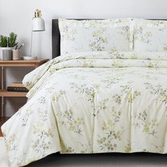 Malako Royale XL Off White Botanic 100% Cotton King Size Bedding - MALAKO