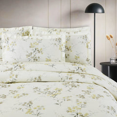 Malako Royale XL Off White Botanic 100% Cotton King Size Bedding - MALAKO