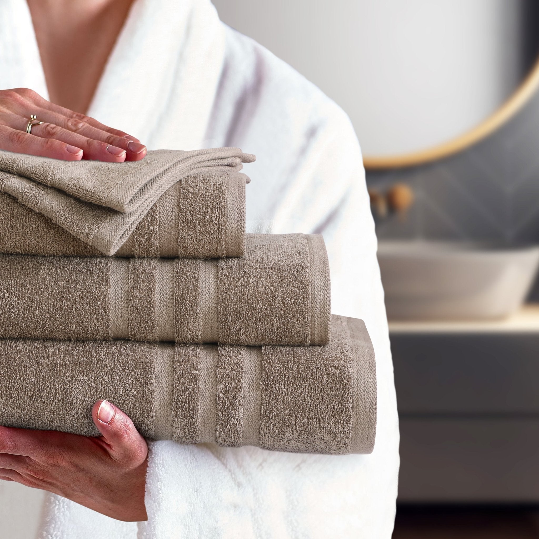 Malako Serene Soft Taupe 100% Cotton Towels - MALAKO