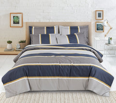 Malako Sion 500TC Egyptian Cotton Blue Geometrical Bedding - MALAKO