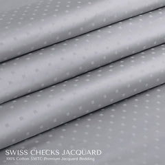 Malako Swiss Checks Jacquard 550 TC 100% Cotton King Size Bedding - MALAKO